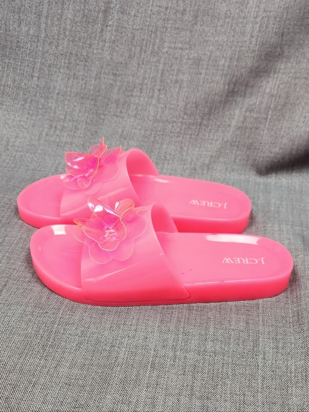 J. Crew Pink Floral Jelly Blossom Pool Slides Size 8. - Picture 2 of 10